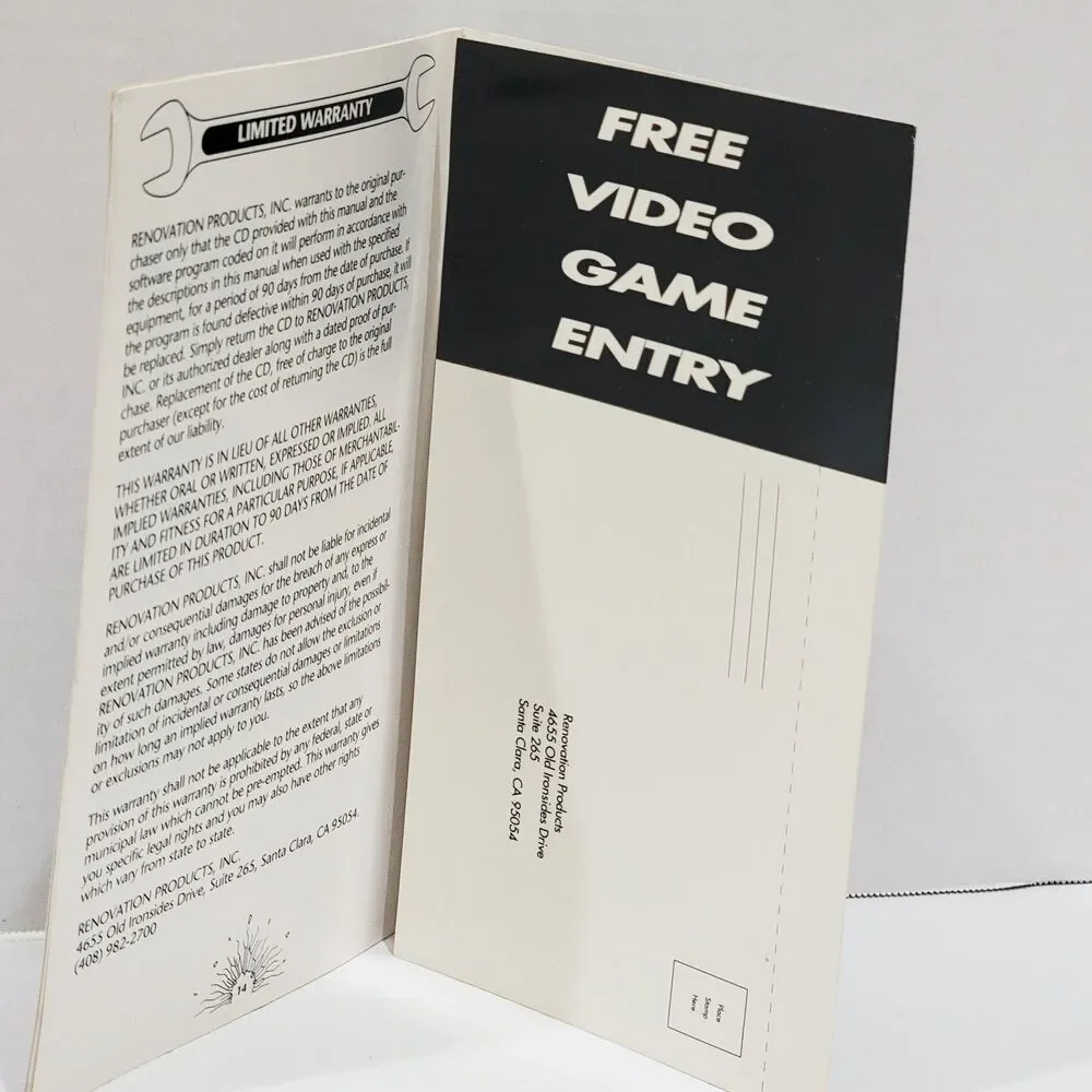 Road Avenger Sega CD Instruction Booklet Manual With Registration Card No Game